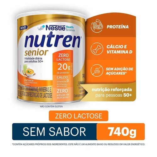 LEITE NUTREN SENIOR ZERO LACTOSE S/SABOR 740G