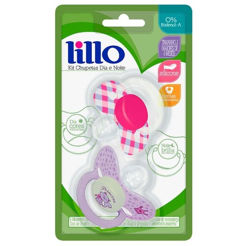 KIT DUAS CHUP LILLO SIL TAM. 2 ROSA/LILA