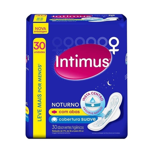 ABS INTIMUS NOTURNO COB. SUAVE C/ABAS C/30UN