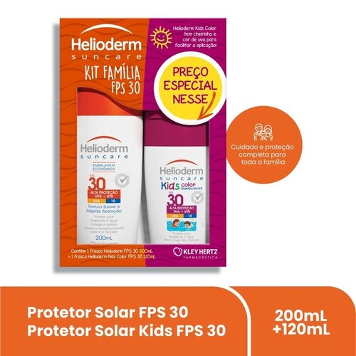 HELIODERM KIT FAMILIA FPS30 200G+FPS30