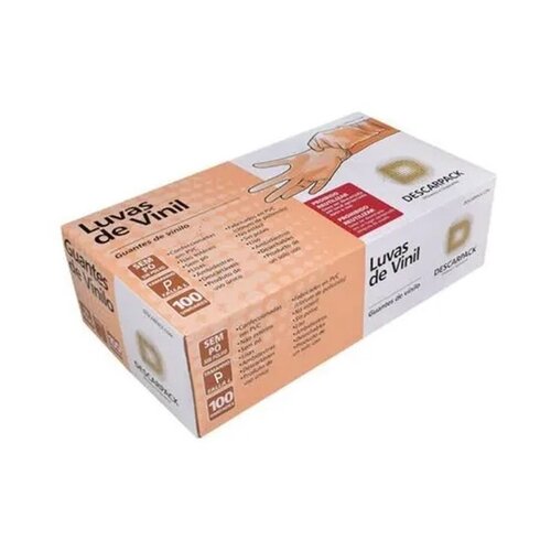 LUVA DE VINIL TAM P C/100UN