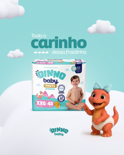 FRALDA DINNO BABY PANTS PREMIUM BAG XXG48
