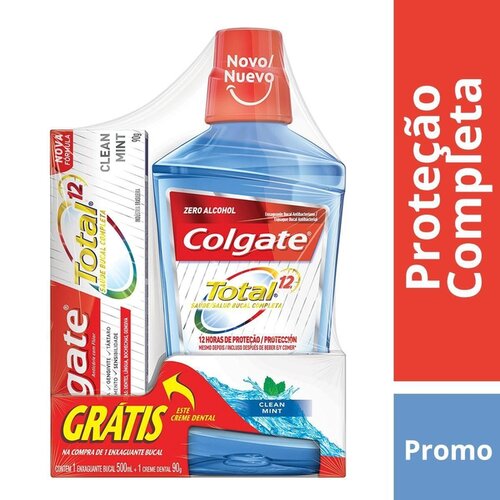 KIT ENX BUCAL CLEAN MINT COLGATE T12 500ML+T12 90G