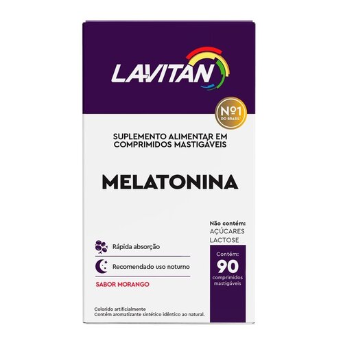 LAVITAN MELATONINA 0,21MG C/90CPR MORANGO